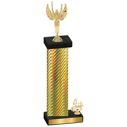 Accented Single Gold Carbon Fiber Fourth Place Victory Trophy