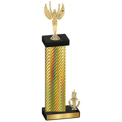 Accented Single Gold Carbon Fiber Victory Victory Trophy