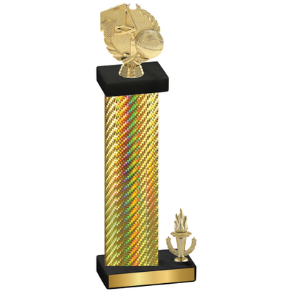 Accented Single Gold Carbon Fiber Victory Basketball Trophy