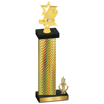 Accented Single Gold Carbon Fiber Victory Pickleball Trophy