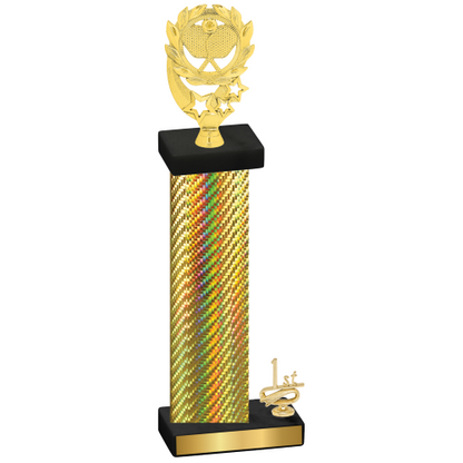 Accented Single Gold Carbon Fiber First Place Pickleball Trophy