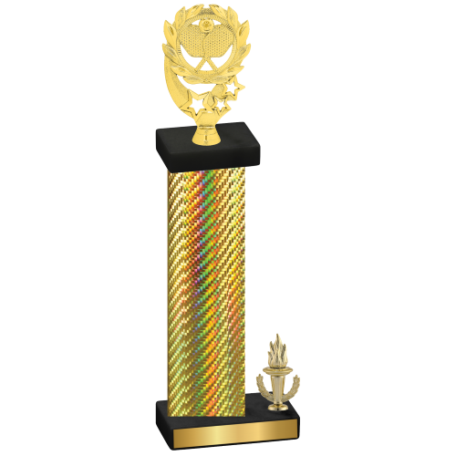 Accented Single Gold Carbon Fiber Victory Pickleball Trophy