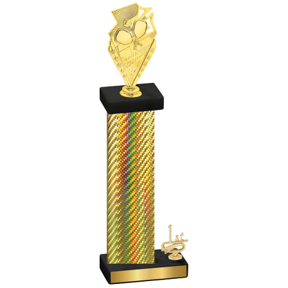 Accented Single Gold Carbon Fiber First Place Pickleball Trophy