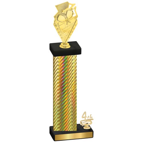 Accented Single Gold Carbon Fiber Fourth Place Pickleball Trophy