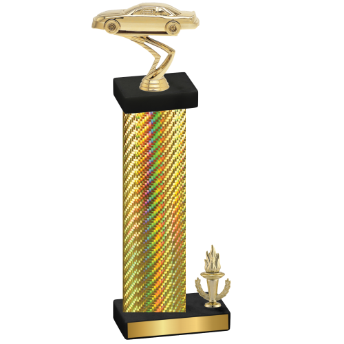 Accented Single Gold Carbon Fiber Victory Cars Trophy