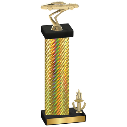 Accented Single Gold Carbon Fiber Victory Cars Trophy