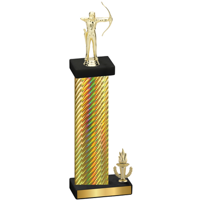 Accented Single Gold Carbon Fiber Victory Archery Trophy