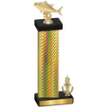 Accented Single Gold Carbon Fiber Victory Fishing Trophy