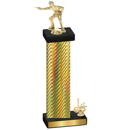 Accented Single Gold Carbon Fiber First Place Shooter Trophy