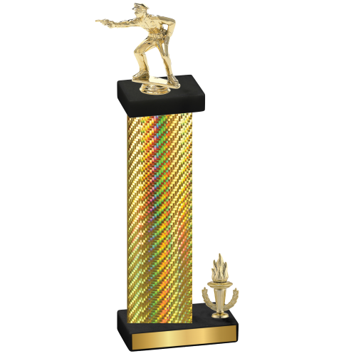 Accented Single Gold Carbon Fiber Victory Shooter Trophy