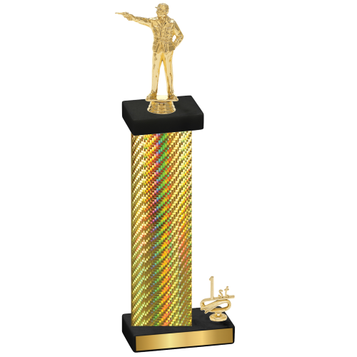 Accented Single Gold Carbon Fiber First Place Shooter Trophy