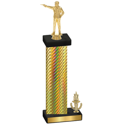 Accented Single Gold Carbon Fiber Victory Shooter Trophy