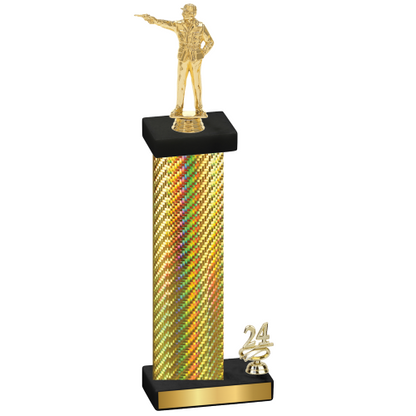 Accented Single Gold Carbon Fiber Year Shooter Trophy