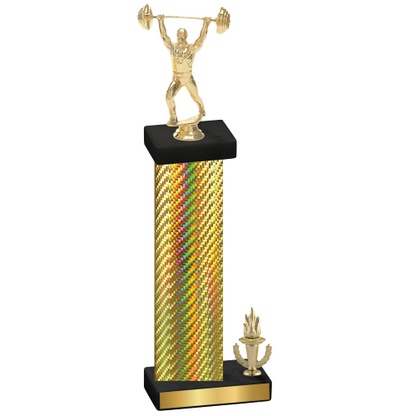 Accented Single Gold Carbon Fiber Victory Weights Trophy