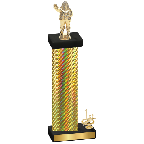 Accented Single Gold Carbon Fiber First Place Holiday Trophy