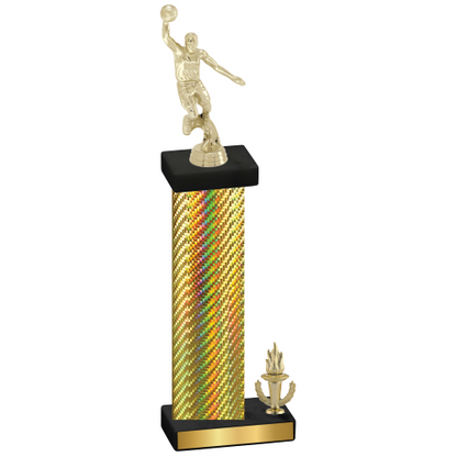 Accented Single Gold Carbon Fiber Victory Basketball Trophy