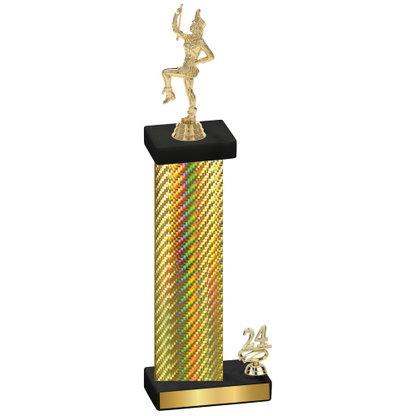 Accented Single Gold Carbon Fiber Year Majorette Trophy