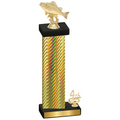 Accented Single Gold Carbon Fiber Fourth Place Fishing Trophy