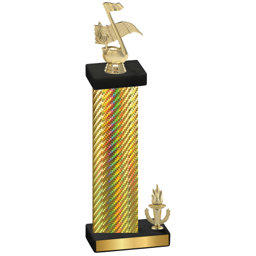 Accented Single Gold Carbon Fiber Victory Music Trophy