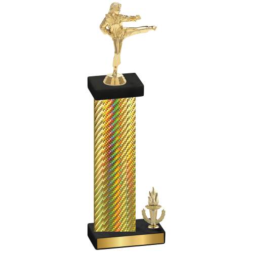 Accented Single Gold Carbon Fiber Victory Karate Trophy