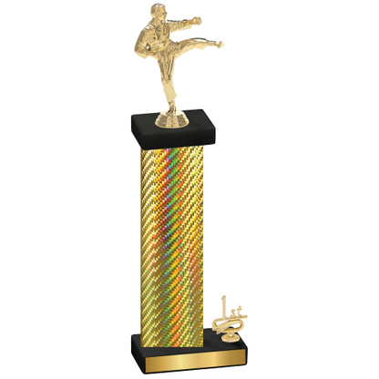 Accented Single Gold Carbon Fiber First Place Karate Trophy