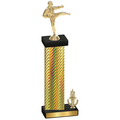 Accented Single Gold Carbon Fiber Victory Karate Trophy