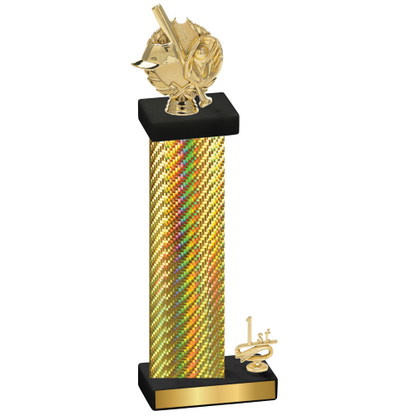 Accented Single Gold Carbon Fiber First Place Baseball Trophy