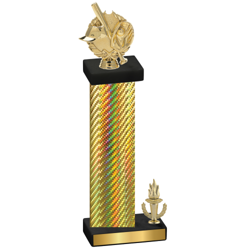 Accented Single Gold Carbon Fiber Victory Baseball Trophy