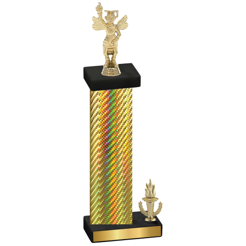 Accented Single Gold Carbon Fiber Victory Academics Trophy