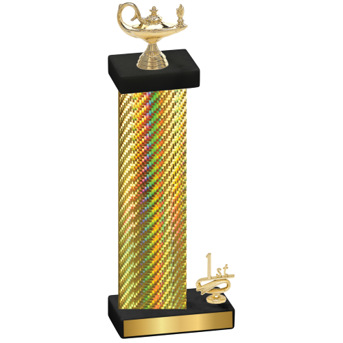 Accented Single Gold Carbon Fiber First Place Academics Trophy