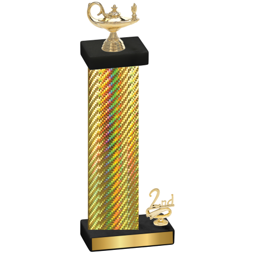 Accented Single Gold Carbon Fiber Second Place Academics Trophy