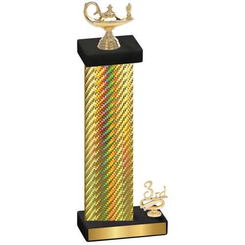 Accented Single Gold Carbon Fiber Third Place Academics Trophy