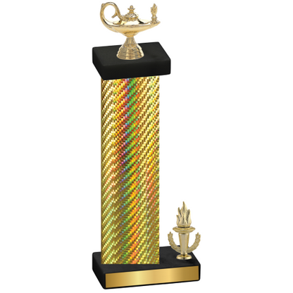 Accented Single Gold Carbon Fiber Victory Academics Trophy