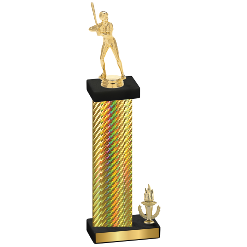 Accented Single Gold Carbon Fiber Victory Softball Trophy