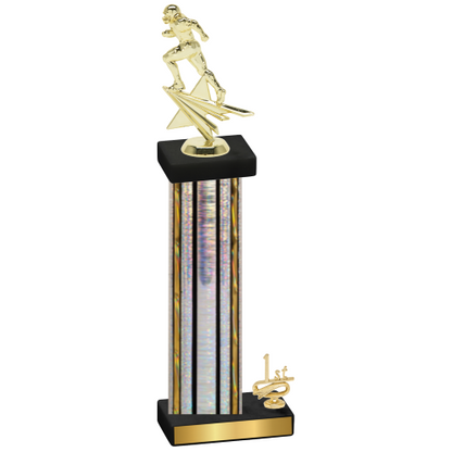 Accented Single Silver Glacier First Place Football Trophy