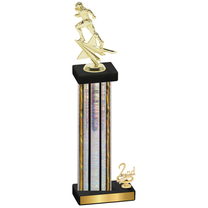 Accented Single Silver Glacier Second Place Football Trophy