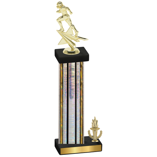 Accented Single Silver Glacier Victory Football Trophy