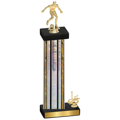 Accented Single Silver Glacier First Place Soccer Trophy