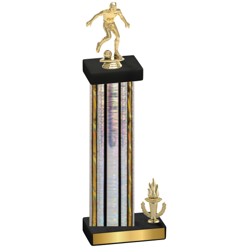 Accented Single Silver Glacier Victory Soccer Trophy