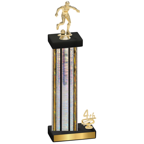 Accented Single Silver Glacier Fourth Place Soccer Trophy
