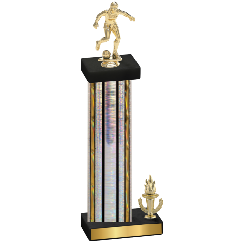 Accented Single Silver Glacier Victory Soccer Trophy