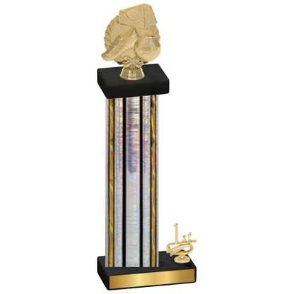 Accented Single Silver Glacier First Place Soccer Trophy