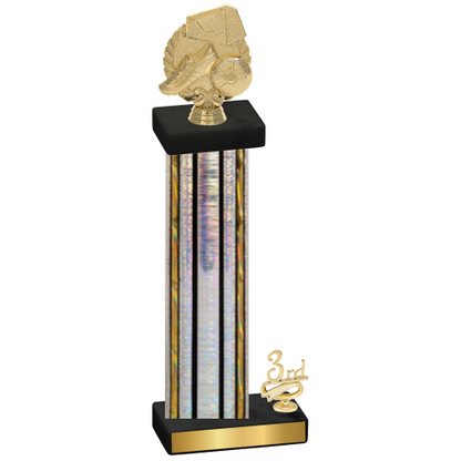 Accented Single Silver Glacier Third Place Soccer Trophy