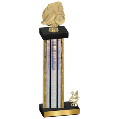 Accented Single Silver Glacier Year Soccer Trophy