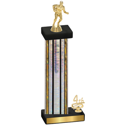 Accented Single Silver Glacier Fourth Place Rugby Trophy