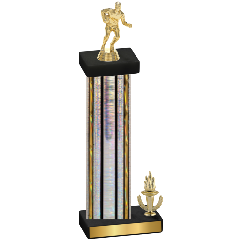 Accented Single Silver Glacier Victory Rugby Trophy