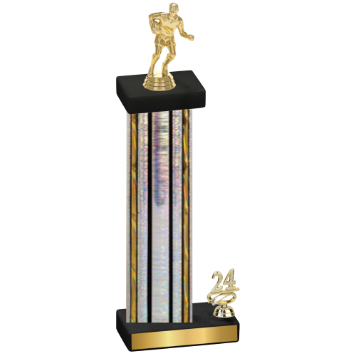 Accented Single Silver Glacier Year Rugby Trophy