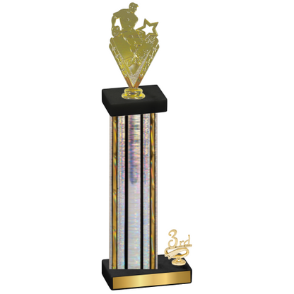 Accented Single Silver Glacier Third Place Rugby Trophy