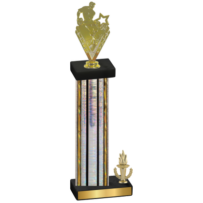 Accented Single Silver Glacier Victory Rugby Trophy
