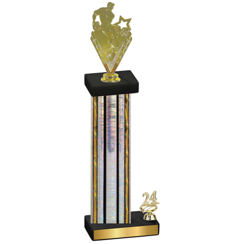 Accented Single Silver Glacier Year Rugby Trophy